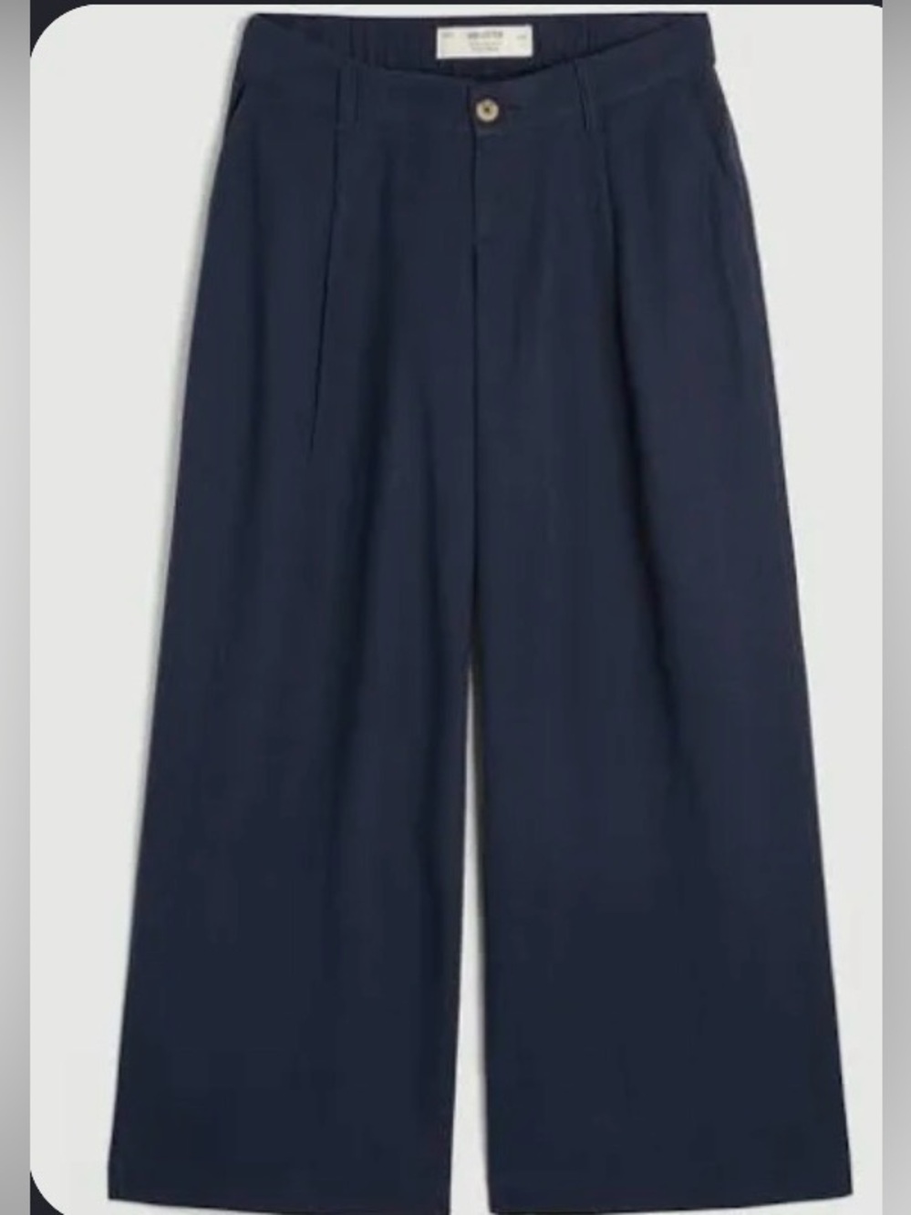 Hollister Women’s extra high rise Navy linen trousers